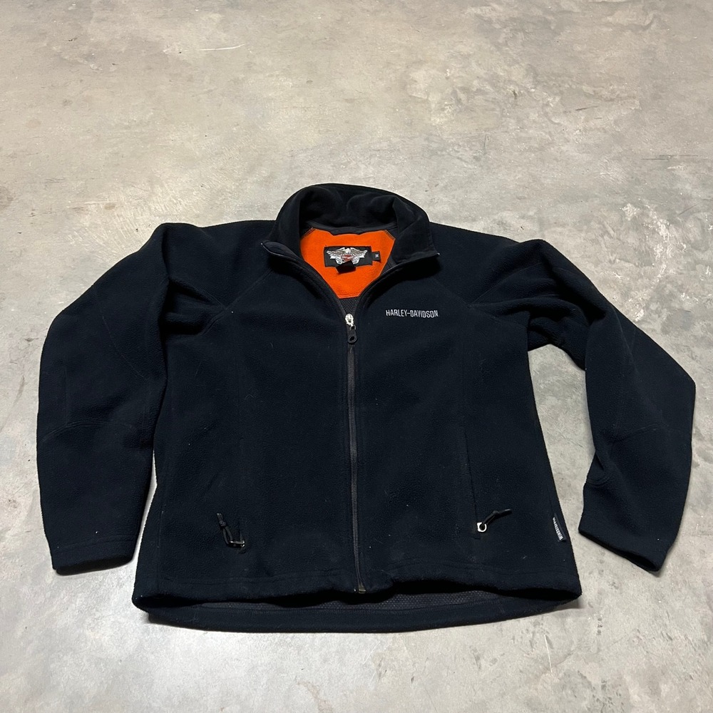 Harley-Davidson Womens Black Windstopper Fleece Full Zip Jacket Size M RN103819
